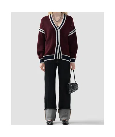 Gcds Striped Cardigan In Red