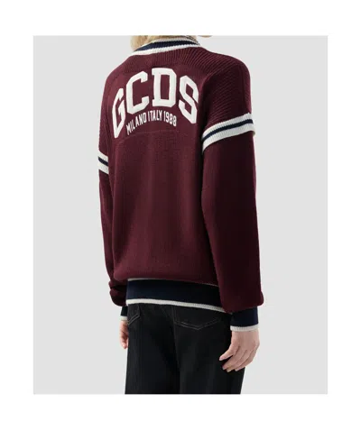 Gcds Striped Cardigan In Red