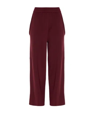 Lanvin Elasticated-waistband Wool-blend Trousers In Burgundy