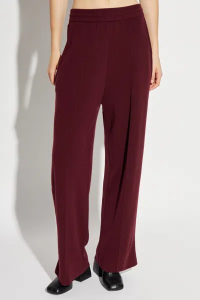 Lanvin Elasticated-waistband Wool-blend Trousers In Burgundy