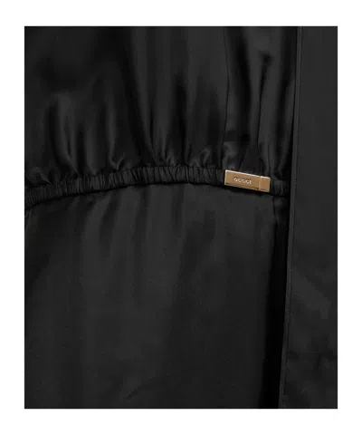 Gucci Women Black Fluid Viscose Twill Midi Dress In Black