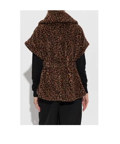 Max Mara Newabavo Belted-fastening Animal-pattern Jacket In Brown