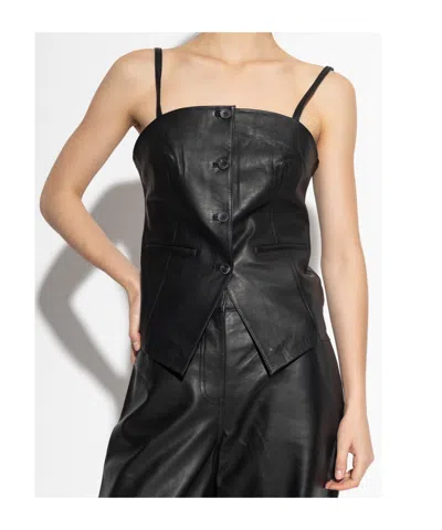 Samsoe & Samsoe Salco Buttoned-up Top In Black