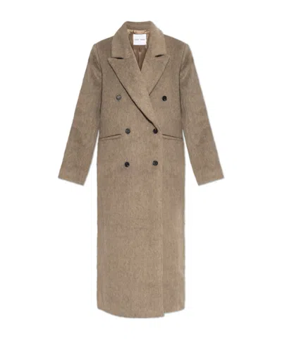 Samsoe & Samsoe Sajilla Double-breasted Coat In Neutral
