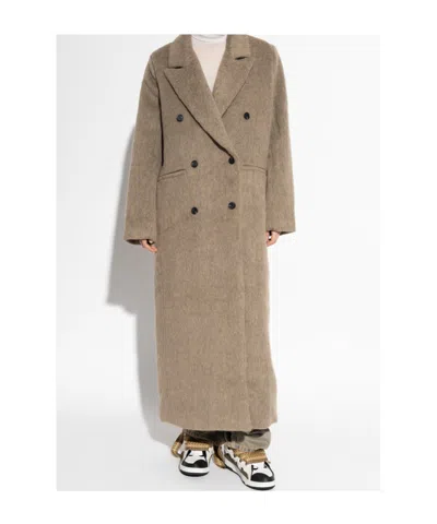 Samsoe & Samsoe Sajilla Double-breasted Coat In Neutral