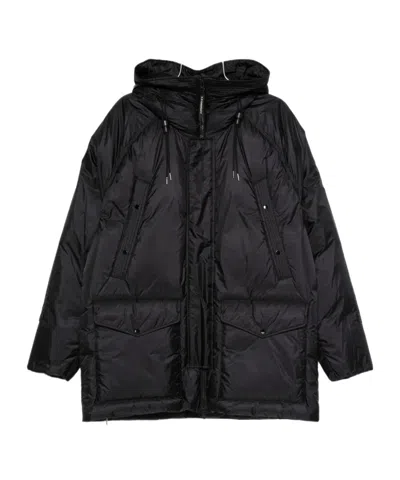 C.p. Company Hooded Down Jacket In Black