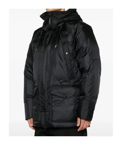 C.p. Company Hooded Down Jacket In Black