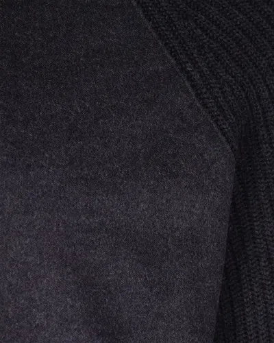 Eleventy Wool Jacket With High Collar And Ribbed Details In Black