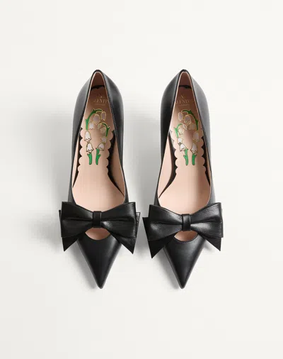 Valentino 65mm Bowow Kidskin Pumps In Black