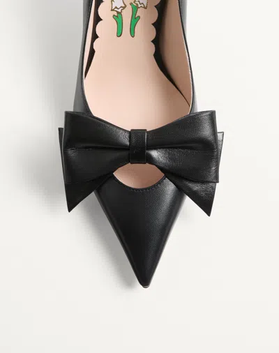 Valentino 65mm Bowow Kidskin Pumps In Black