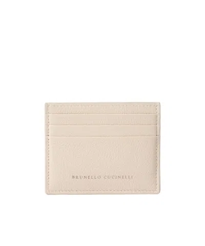 Brunello Cucinelli Beige Calf Leather Bos Taurus Wallet In Neutral
