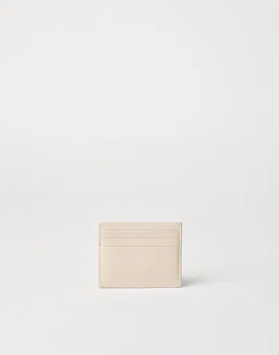 Brunello Cucinelli Beige Calf Leather Bos Taurus Wallet In Neutral