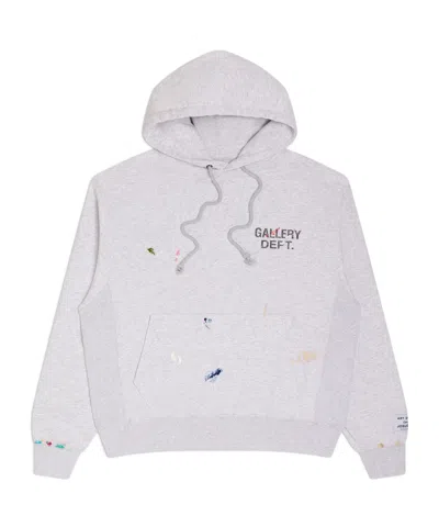 Gallery Dept. Logo-print Paint-splattered Cotton-jersey Hoodie In White