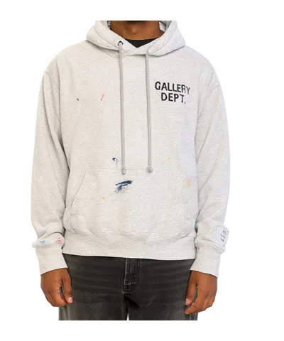 Gallery Dept. Logo-print Paint-splattered Cotton-jersey Hoodie In White