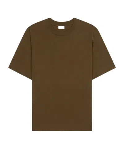 Dries Van Noten Round Neck Short Sleeve Cotton T-shirt In Brown