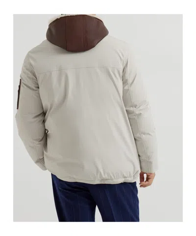 Brunello Cucinelli Double Closure Padded Jacket In White