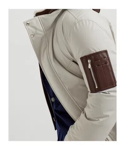 Brunello Cucinelli Double Closure Padded Jacket In White