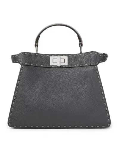 Fendi Small Peekaboo Iseeu Selleria Stitching Tote Bag In Gray