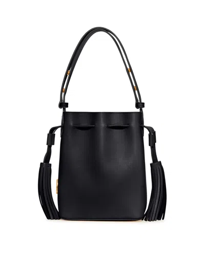 Valentino Adjustable Handle Shoulder Bag Tassel Detail In Black