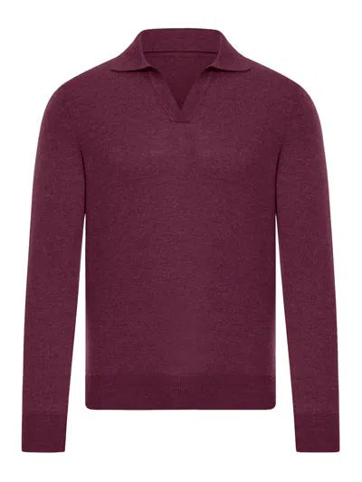 Nome By Gransasso Wool Polo In Red
