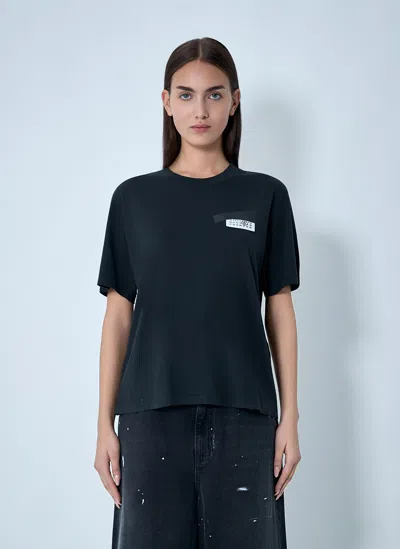 Mm6 Maison Margiela Black Logo T-shirt In Black
