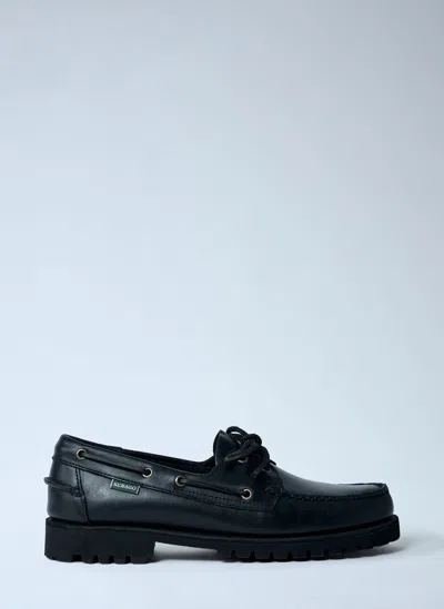 Sebago Ranger Waxy Boat Shoes In Black