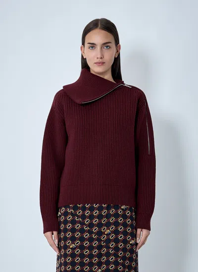 Dries Van Noten Women Zip-collar Sweater In Red