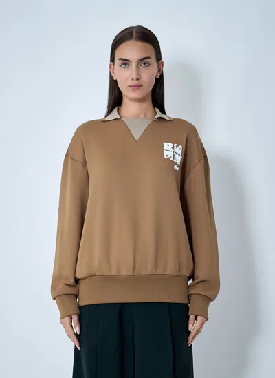 Lacoste Runway Polo Shirt Collar Badge Accent Sweatshirt In Green