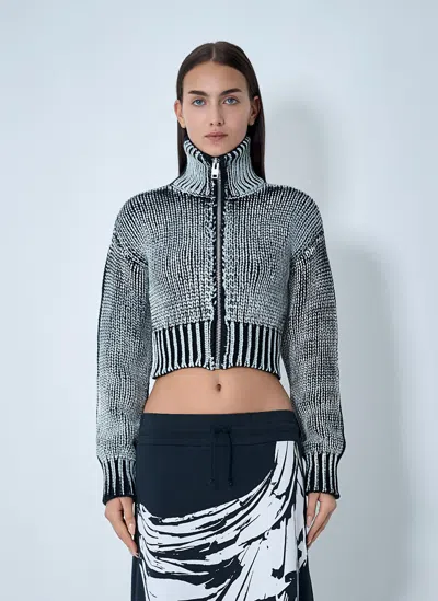 Vaquera Chunky-knit Zip Cardigan In Black