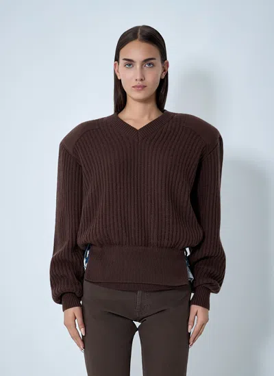 August Barron Display Army Sweater In Brown