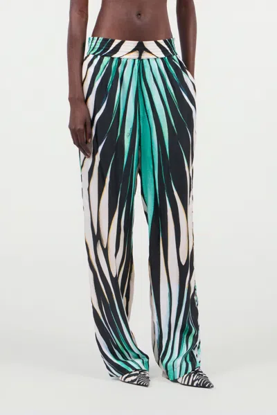 Roberto Cavalli Tropical Elegance Palazzo Pants In Multi