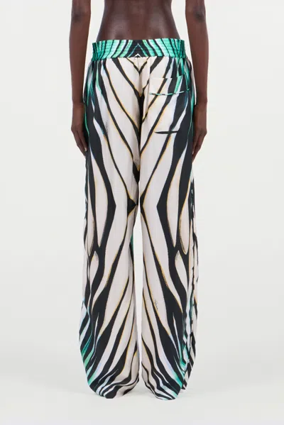 Roberto Cavalli Tropical Elegance Palazzo Pants In Multi