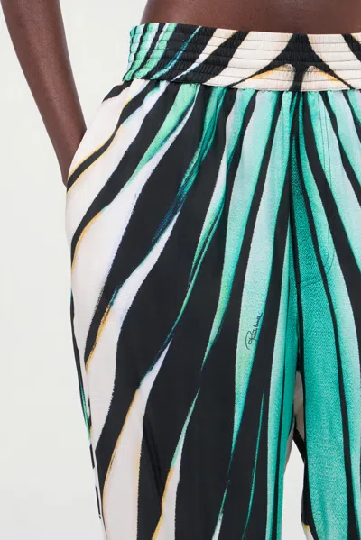 Roberto Cavalli Tropical Elegance Palazzo Pants In Multi