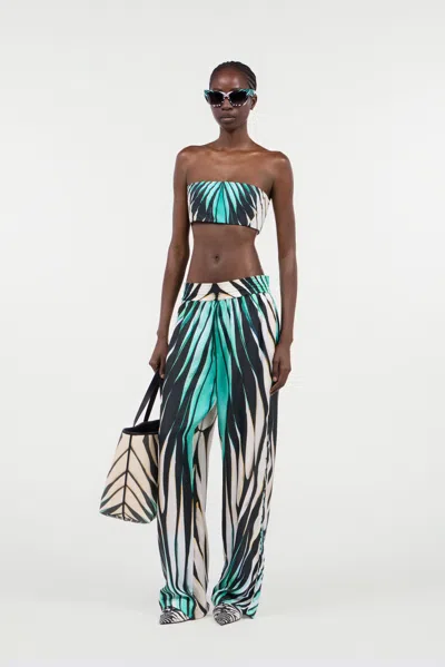 Roberto Cavalli Tropical Elegance Palazzo Pants In Multi