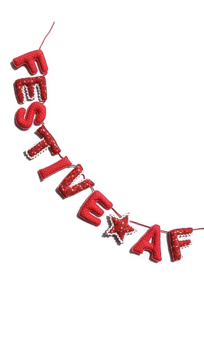 Cody Foster & Co Calico Festive Af Ornament In Burgundy