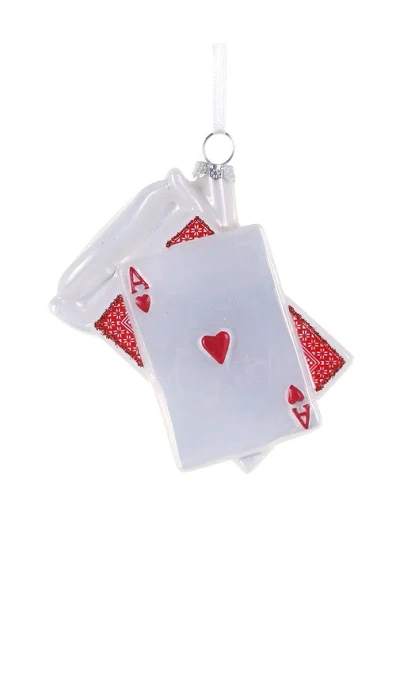 Cody Foster & Co Playing Cards Ornament In White