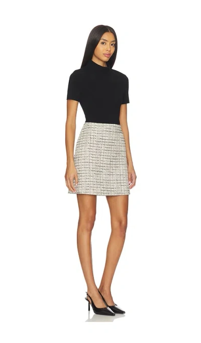 Theory Short Sleeve Roll Neck Mini Dress In Multi