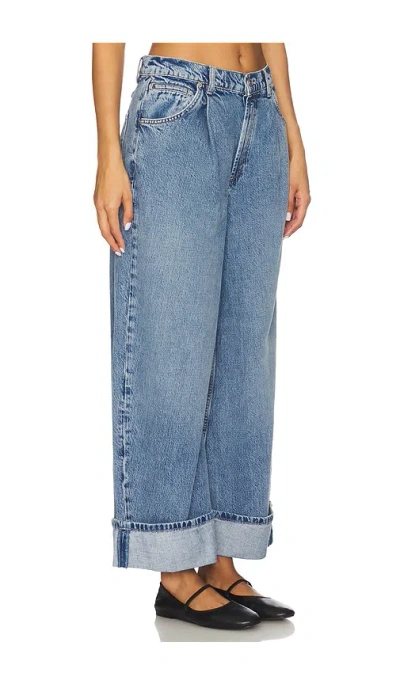Free People Alia High Rise Wide Leg Jeans In Hawthorne In Blue
