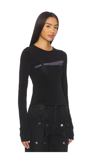 Kate Barton Illusion Print Long Sleeve Top In Black