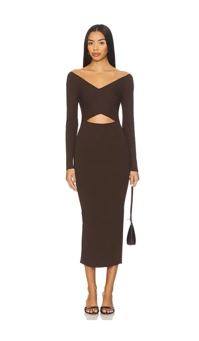 Lapointe Matte Viscose Cross Front Dress In Brown