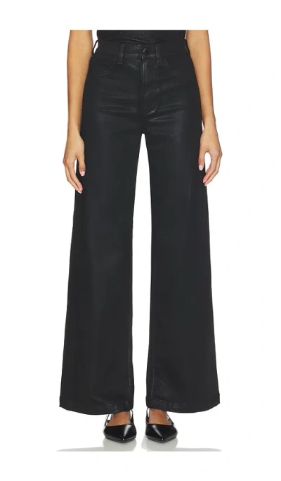 Pistola Lana High Rise Ultra Wide Leg Jean In Coated Noir In Black