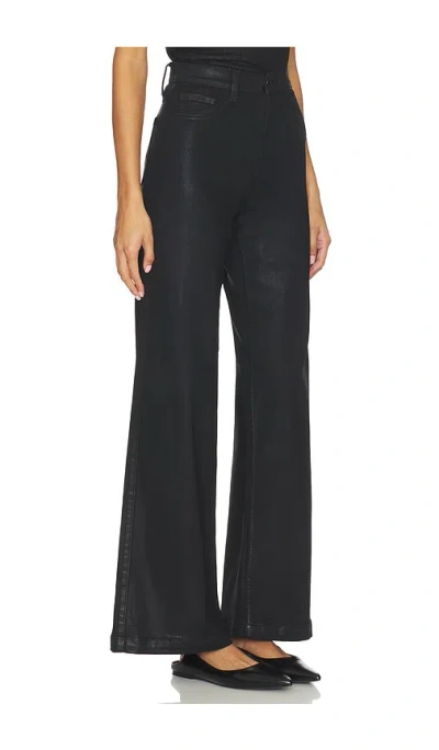 Pistola Lana High Rise Ultra Wide Leg Jean In Coated Noir In Black