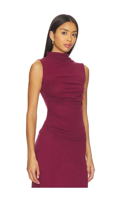Enza Costa Cashmere Sleeveless Twist Top In Burgundy