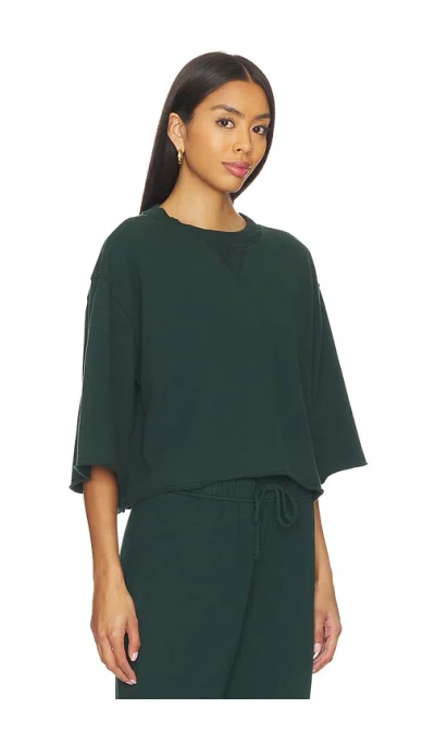 Bobi Boxy Short Sleeve Pullover In Green
