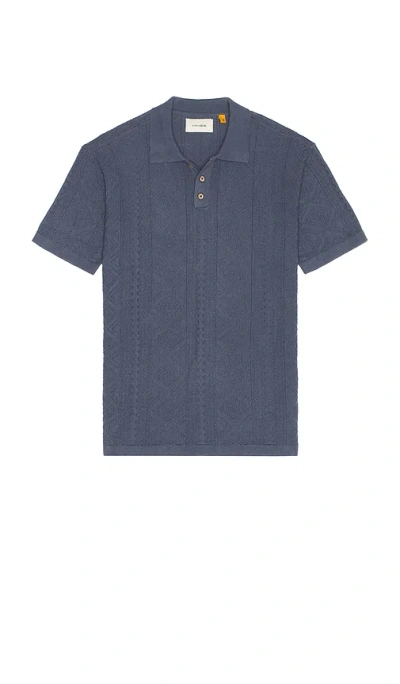 Critical Slide Trader Knit Polo In Blue