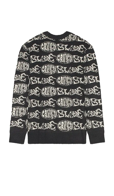 Critical Slide Madness Crew Knit Sweater In Black