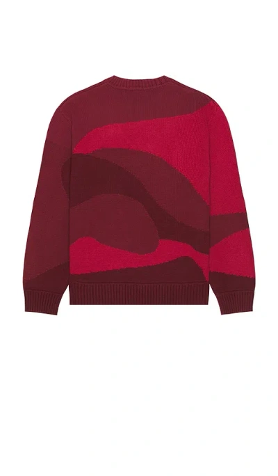 House Of Sunny The Red Landscape Oversized V-neck Sweater In Multi