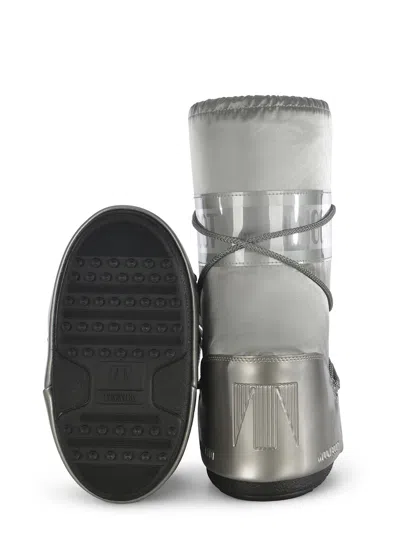 Moon Boot Icon Glace Satin Mid-calf Boots In Silver