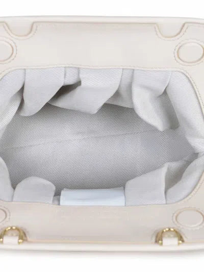 Themoirè Rectangular Suede Clutch Braided Strap In Neutral