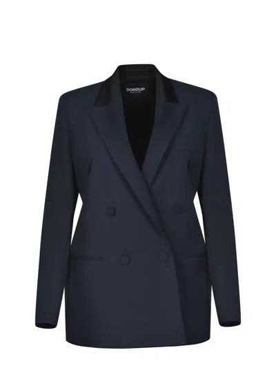 Dondup Double-breasted Suit Jacket In Blue